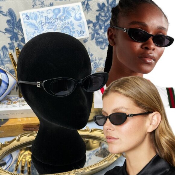 Gucci Accessories - 🆕 GUCCI 🧿 NWOT GG1680S Linea GG Logo Cateye Sunglasses, Black & Grey Lens